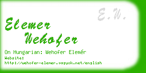 elemer wehofer business card