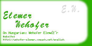 elemer wehofer business card